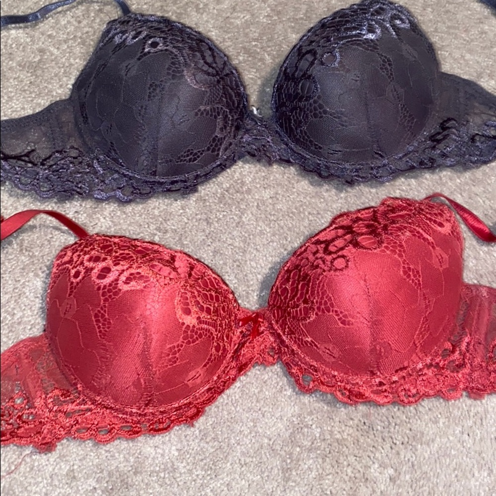 Lace push up bra set